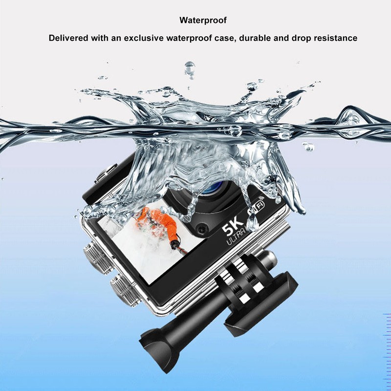 5K Action Camera 48MP 30FPS 170 Degree Wide Angle 16.4FT