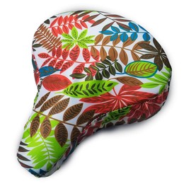 Padded Bike Seat Cover, Cushioned Bicycle Seat Cover, Waterproof Bicycle Seat, Best for Beach Cruiser Seats, EBikes, Spin Bike Padded Seat, Exercise Bike Seat Cushion. Fits to 11x11 (Wild Tropical)