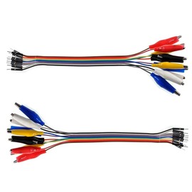 Double-end Alligator Clips Jump 20CM Wire Male Female Crocodile Clip Test Lead Jumper Cable Line Dupont Wire DIY Connection (Male + Male)