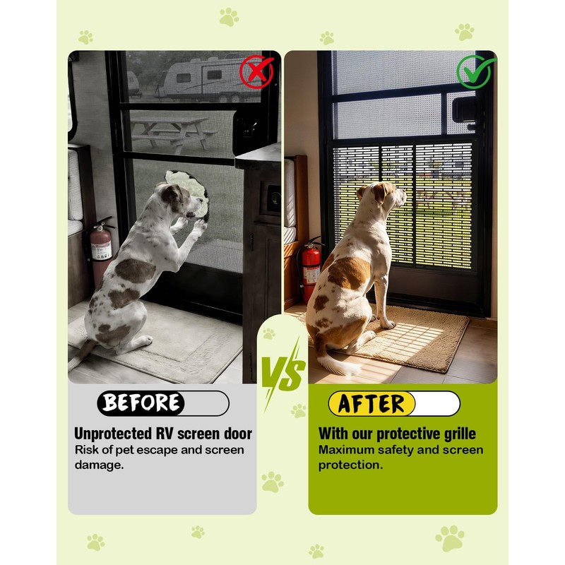 Altyostar RV Screen Door Protector for Dogs, Adjustable 16.46"-30.24" RV