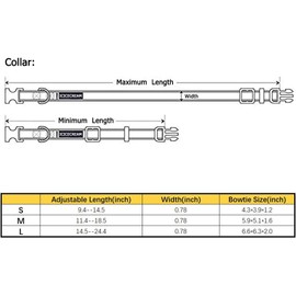 Nylon Dog Collars with Bow tie Cat Bowtie, Adjustable Soft Classic Dog Collar with Quick Release Buckle for Small Medium Large Dogs Cat Best Gift Comfortable (Medium, 02-Noble Gold)
