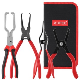 4PCS Fuel Line Pliers, Fuel Line Disconnect Tool Set, 9'' Hose Clamp Pliers, Electrical Disconnect, Heavy-Duty Hose Removal, Clip Removal Tool for Auto Mechanic Tools with Storage Case