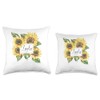Layla Female Name Floral Spring Watercolor Sunflower Throw Pillow