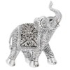 Shudehill Giftware Hibiscus Silver Carved Elephant Ornament - Duo, Medium,