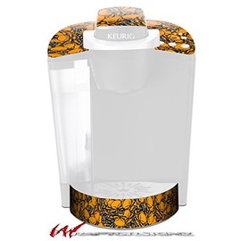 WraptorSkinz Decal Style Vinyl Skin compatible with Keurig K40 Elite Coffee Makers Scattered Skulls Orange (COFFEE MAKER NOT INCLUDED)