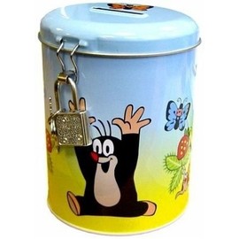 Money Box Mole Metal Round with Lock