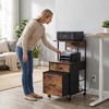 VonDream Printer Stand with Charging Station, File Cabinet for Home