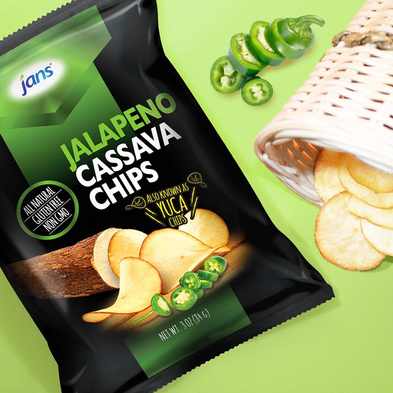 Jans Root Chips (3 oz - Pack of 12, Jalapeno