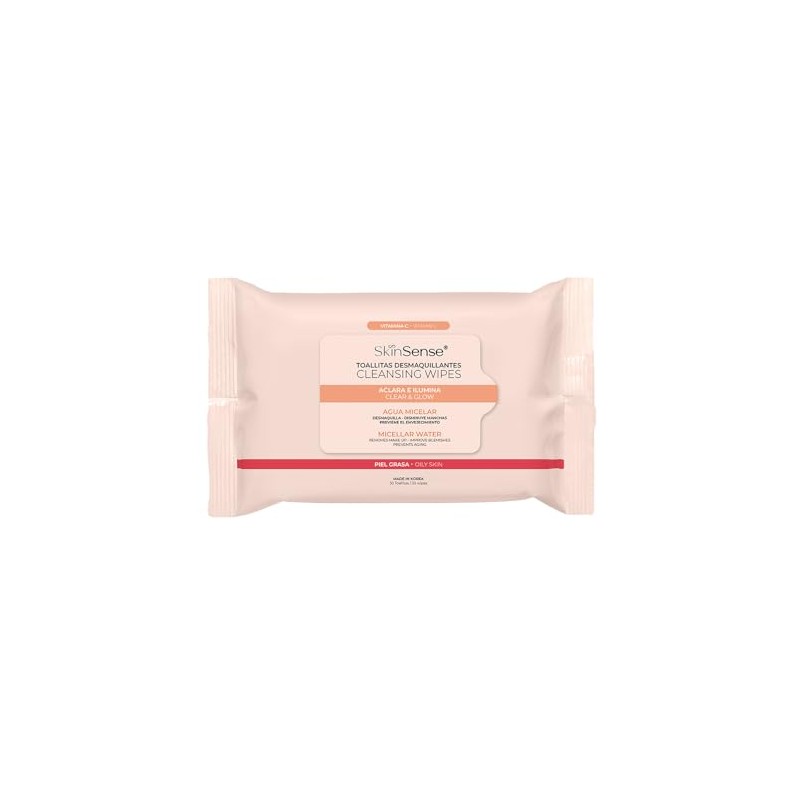 Skin Sense Toallitas Faciales Biodegradables (25 piezas) – Vitamina C