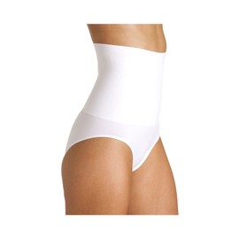 Camille Womens White Seamfree Shapewear Comfort Hi Waisted Control Brief Medium