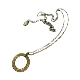 Mantra Necklace Stainless Steel in Gold or Silver with Round Pendant Approx. 1.8 cm with Engraving, Stainless Steel