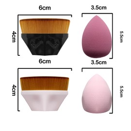 2 Pieces Foundation Brushes, 2 Pieces Set of Makeup Sponges Petal Shape Soft Touch Makeup Brushes Suitable for Cream or Mixed Liquid Cosmetics