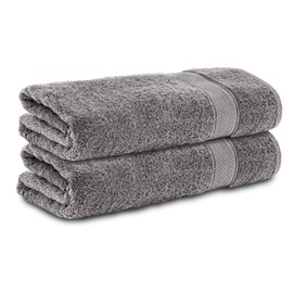 Komfortec Set of 2 Hand Towels 50 x 100 cm 100% Cotton 470 g/m² Terry Cloth Soft Anthracite Grey