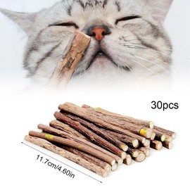 JSKWIKE 30 Pieces Catnip Sticks Catnip Toy Matatabi Cats Chewing Wood Catnip Toy Catnip Sticks for Grinding Teeth Relieves Anxiety Loneliness and Stress in Cats
