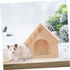 Mipcase Hamster Wooden Hideout House Durable Wooden Small Animal Habitat