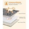 Feandrea Waterproof Dog Blanket, Sherpa Fleece Pet Throw Blanket for