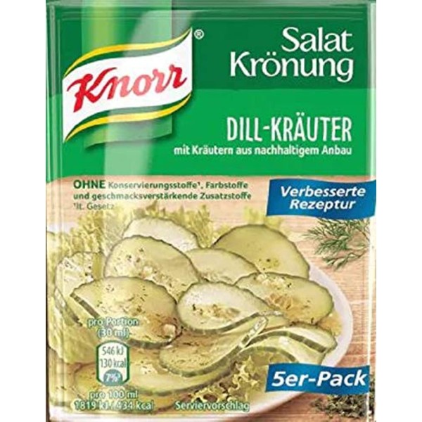 Knorr Salat Kronung Dill-Krauter (Salad Herbs and Dill), 5-Count Packets
