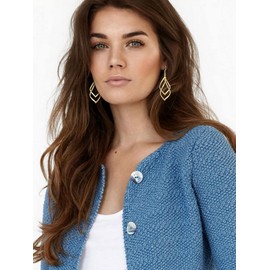 Stocking Stuffers Linear Swirl Wire Earrings for Women Gold Chandelier Dangle Earrings Classic Infinity Earrings