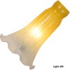 Bieye LS19 Lily Flower Blown Glass Lampshade (Yellow White, Opening