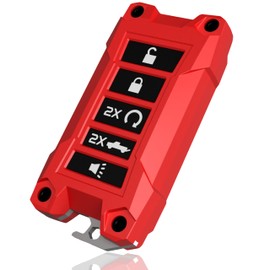 Ford Bronco Key Fob Cover with Built-in Bottle Opener - Compatible with 3, 4, 5-Button Ford Key Fobs - Rugged Design for Enhanced Durability - F150 F250 F350 Raptor Accessories (Red, Black Screws)