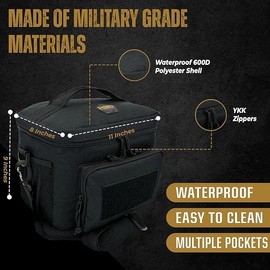 HighSpeedDaddy Tactical Lunch Box For Men & Women- Military Grade Large Insulated Lunch Bag - 11”x 9”x 8” (15L) Cooler Bag - Reusable, Portable and Water Resistant - For Work, Travel & Picnic
