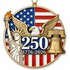 250 Years of America Semiquincentennial Ornament, 2D Acrylic 1776-2026 Patriotic