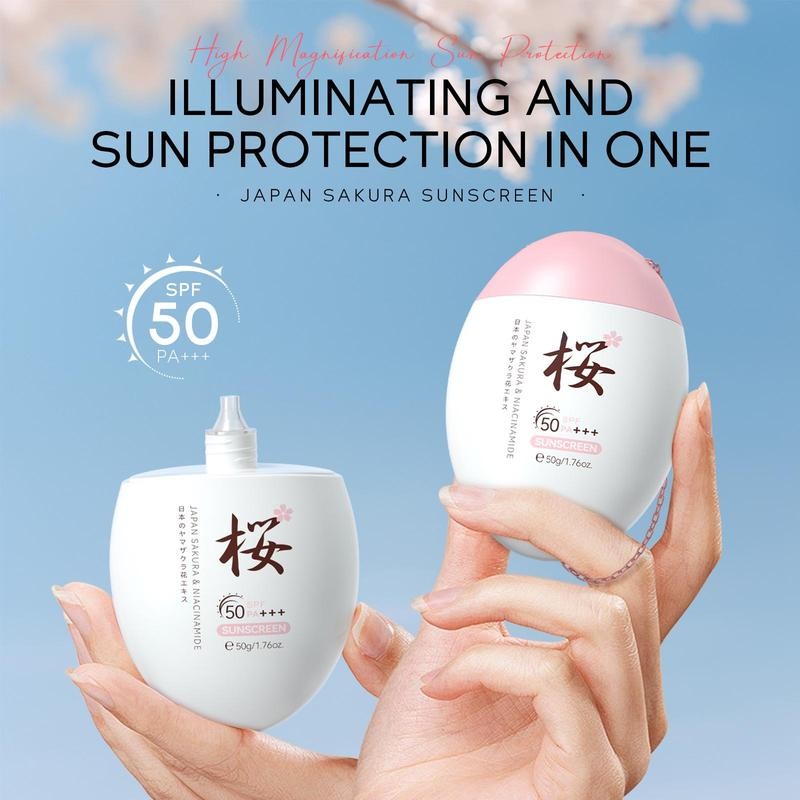 LAIKOU Japanese Sakura Sunscreen Kit, Moisturizing Comprehensive & Lasting Protection