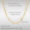 ilasif Stainless Steel/Gold Plated Figaro Chain Necklace for Men, Stainless