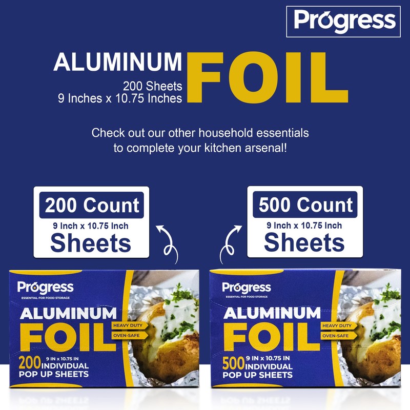 Pop-Up Aluminum Foil Wrap Sheets 9 x 10 3/4 Silver