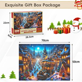 1008pcs Jigsaw Puzzle for Adults, Advent Calendar 2024 Christmas Jigsaw Puzzle, 24 Days Puzzles Xmas Present for Adults, Home Decoration