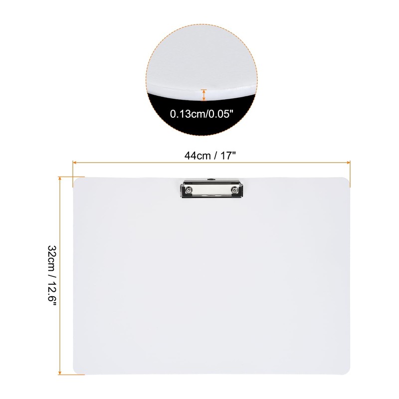 PATIKIL 17 x 12.6 Inch Clipboard Landscape, A3 PP Plastic