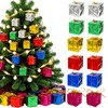 Aixiasen 24Pcs Mini Christmas Tree Ornaments,Small Hanging Gift Box Decor