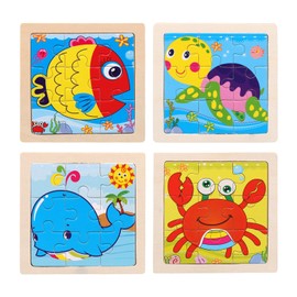 Wooden Puzzle, Shape Matching, Wooden Toys, Brain Training, Birthday Gift, Educational Toy for Kids, Brain Training, Zoo, Farm, Aquarium, Dinosaur, Insects, Traffic Boys and Girls, Colorful Present,