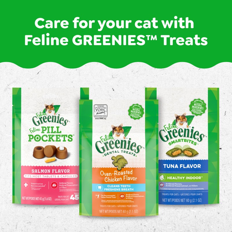 Greenies Feline Adult Dental Cat Treats, Oven Roasted Chicken Flavor,
