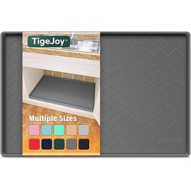 TigeJoy Waterproof Under Sink Mat 34" x 22", Kitchen Cabinet Liner and Drawer Shelf Liners, Protectors for Kitchen Organizers and Storage, Silicone Mat Boot Tray