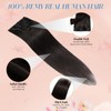Clip-In Real Hair Extensions, 100% Remy Human Hair, Natural Black,