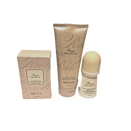 Avon RARE PEARLS Perfume Spray 1.7 fl. oz.  Body Lotion 6.7 fl. oz. & Roll-on