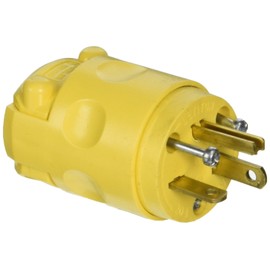 Leviton 20 Amp, 125 Volt Plug, 520PV, Yellow