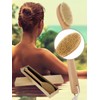 Bath Body Brush Long Handle Wooden Shower Brush with Natural