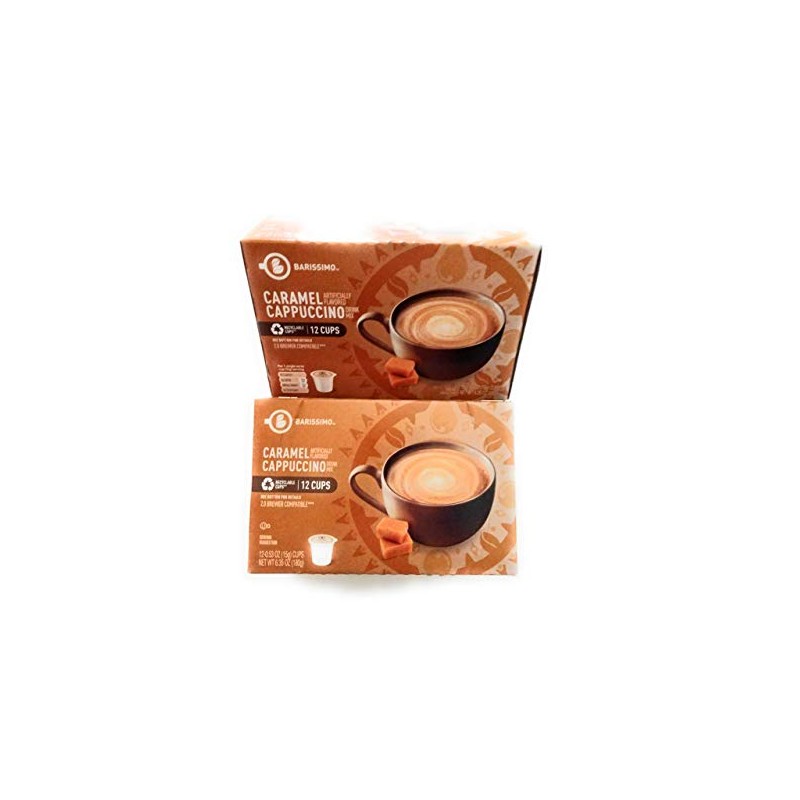 Barissimo Caramel Cappuccino Coffee Drink Mix K-Cup Compatible 2 Boxes