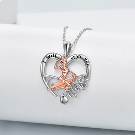 YFN Nurse Necklace Sterling Silver Sister Pendant Stethoscope Jewellery Sister Day Gifts for Women Girls Nurse, Sterling Silver