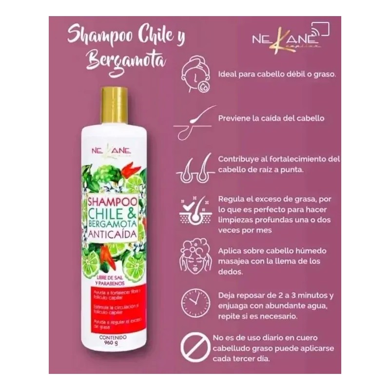 Shampoo Chile 960g Nekane Capilar (previene La Caida)