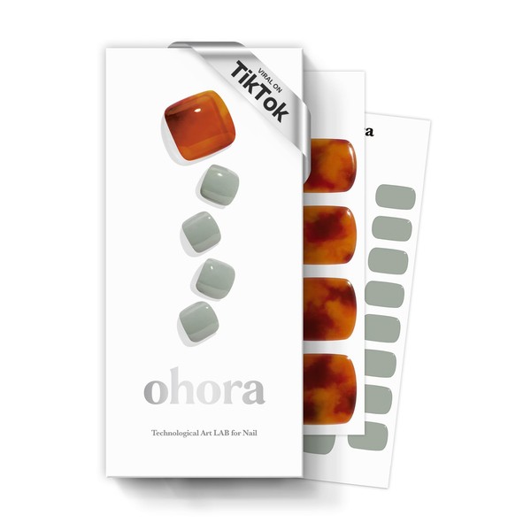 ohora Semi-Cured Gel Pedicure Strips 34pcs(P Vesuvio) - Includes 16