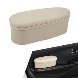 Merdege Door Elbow Support Rest Pillow, Car Armrest Booster Cushion, Adjustable Car Console Storage Organizer, Universal for Most Cars (Light Beige)
