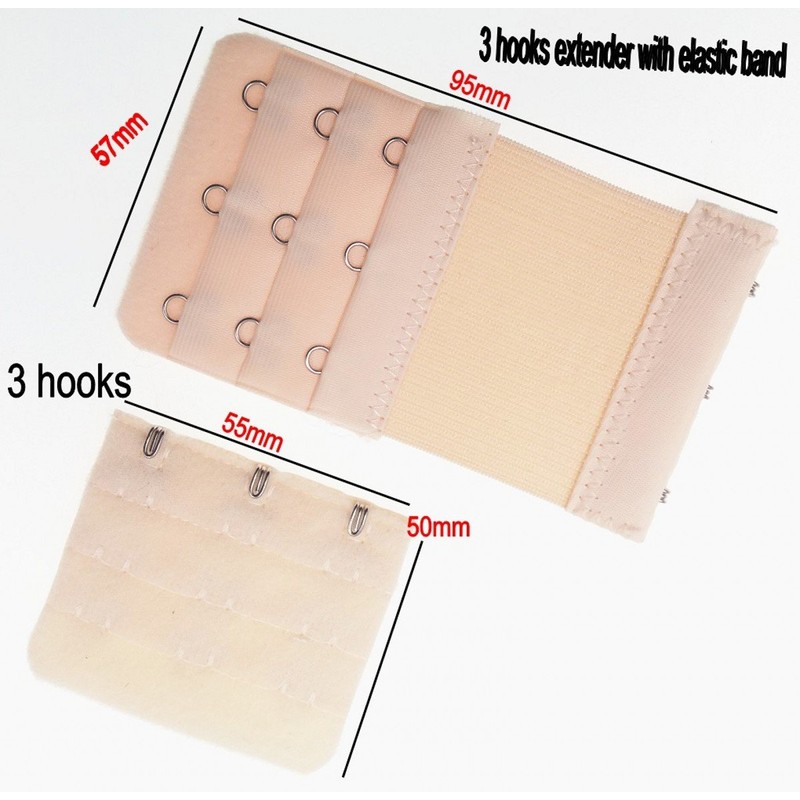 JZK 27x Assorted colours sizes bra strap extender 2 hook