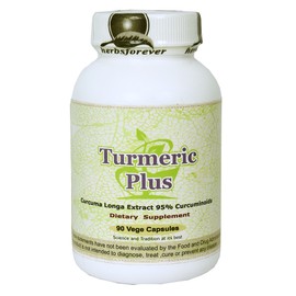 Herbsforever Turmeric Plus (Curcuma Longa) Rhizome (Antioxidant) 90 Veg Capsules, 800 mg each