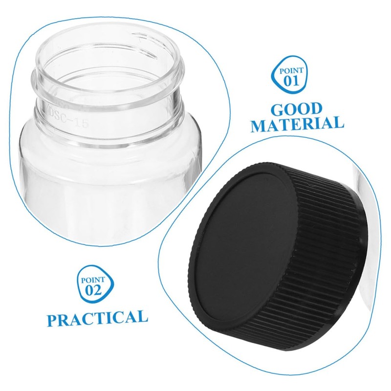VILLFUL 10pcs Transparent Sampling Bottles with Sealing Lids Wide Mouth