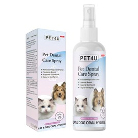 PET4U Dog Breath Freshener with Menthol - 8 oz - Fights Plaque, Tartar & Bad Breath - Gentle Gum Care & pH Balance - Dog Dental Care for Cat and Dog - No-Brush Solution