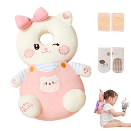 AUKOUPCIL Baby Walker Head Protector Backpack Wear,Toddler Adjustable Baby Head Protection Backpack for Safety Baby Learning Walking Crawling (Cats)