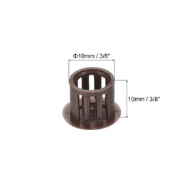 sourcing map 64PCS 10mm(3/8") Brown Plastic Hole Plugs, Flush Type Panel Hole Plugs Insert End Caps for Locking Hole Tubes Furniture Cabinet